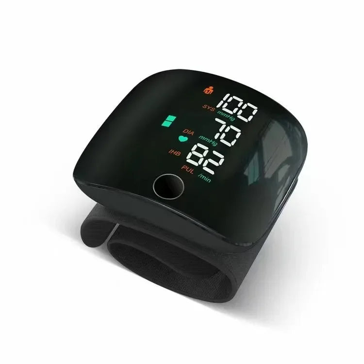 LED Rechargeable Wrist Blood Pressure Monitor English / Russian / Portuguese / Spanish Voice Broadcast Tonometer BP Monitor